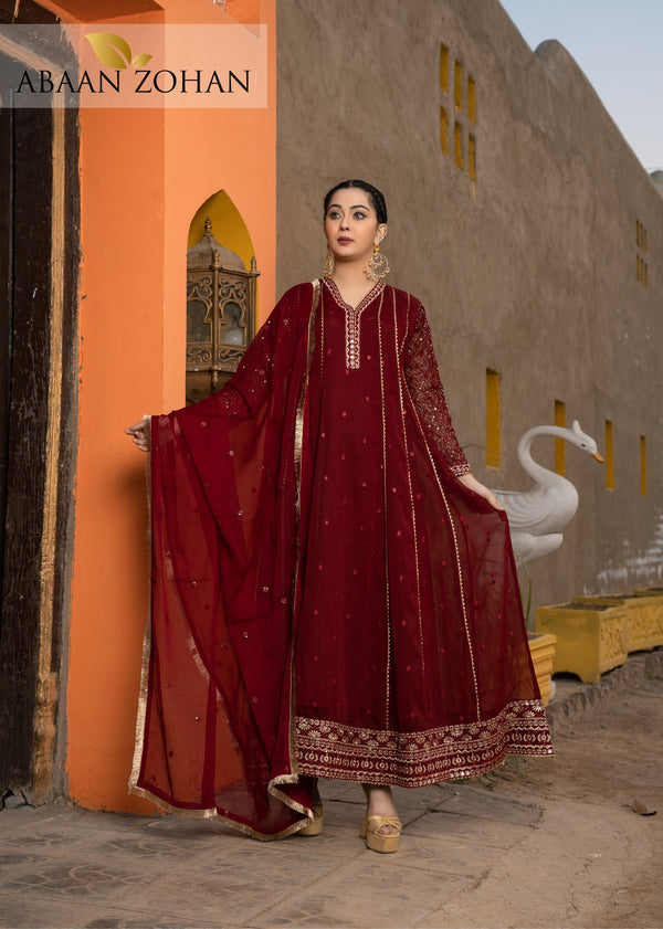 Kashish Maroon 3 pieces